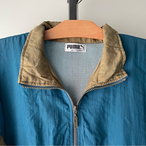 Vintage Puma Windbreaker Jacket Blue Retro Mens Size Large - Picture 7 of 8